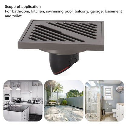 Square Shower Floor Drain Extra Thick Stainless Steel Bathroom Floor Drain for Home Kitchen Accessories Gray V1294-YM0512-3112220078011