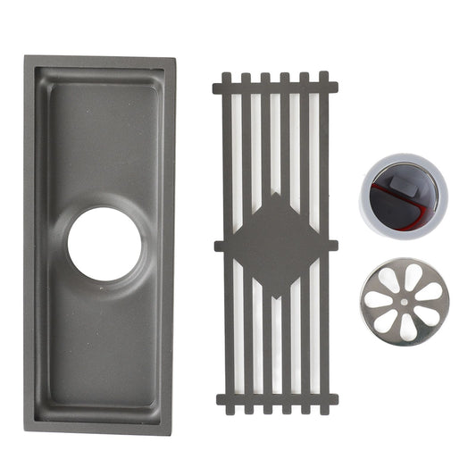 Floor Drain Stainless Steel Rectangle Corrosion Resistance Shower Grate for Kitchen Balcony Hotel 30CM/11.8IN V1294-YM0512-3112220078112