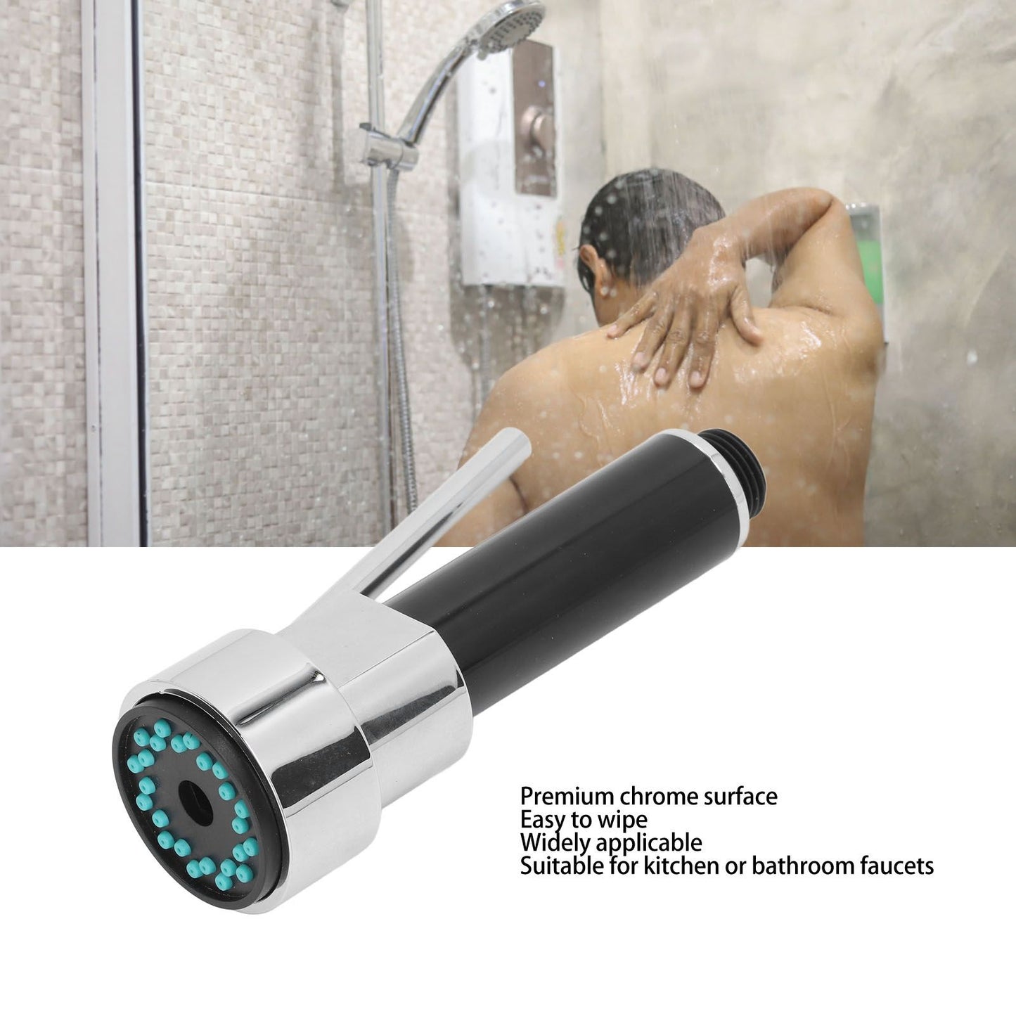 Universal 1/2inch Pull Down Kitchen Spray Head Electroplating ABS Kitchen Sink Faucet Spray Nozzle for Home V1294-YM0512-3112220078211