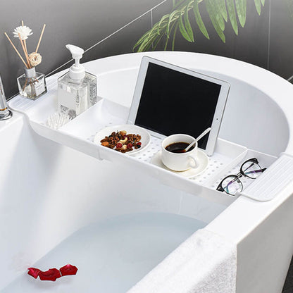 Bathtub Tray Stable Placement Expandable Plastic Material Draining Design Bath Caddy Tub Table for Bathroom V1294-YM0512-3112220078811