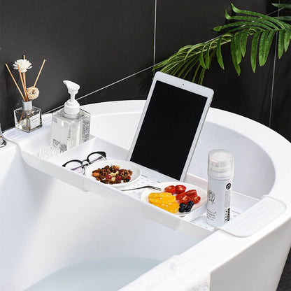 Bathtub Tray Stable Placement Expandable Plastic Material Draining Design Bath Caddy Tub Table for Bathroom V1294-YM0512-3112220078811