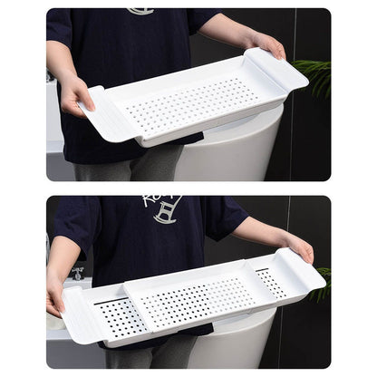 Bathtub Tray Stable Placement Expandable Plastic Material Draining Design Bath Caddy Tub Table for Bathroom V1294-YM0512-3112220078811