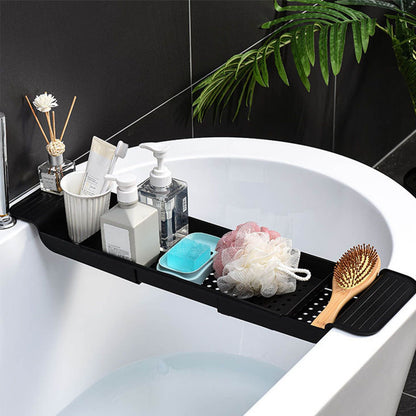 Bathtub Tray Stable Placement Expandable Plastic Material Draining Design Bath Caddy Tub Table for Bathroom V1294-YM0512-3112220078812