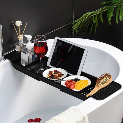 Bathtub Tray Stable Placement Expandable Plastic Material Draining Design Bath Caddy Tub Table for Bathroom V1294-YM0512-3112220078812