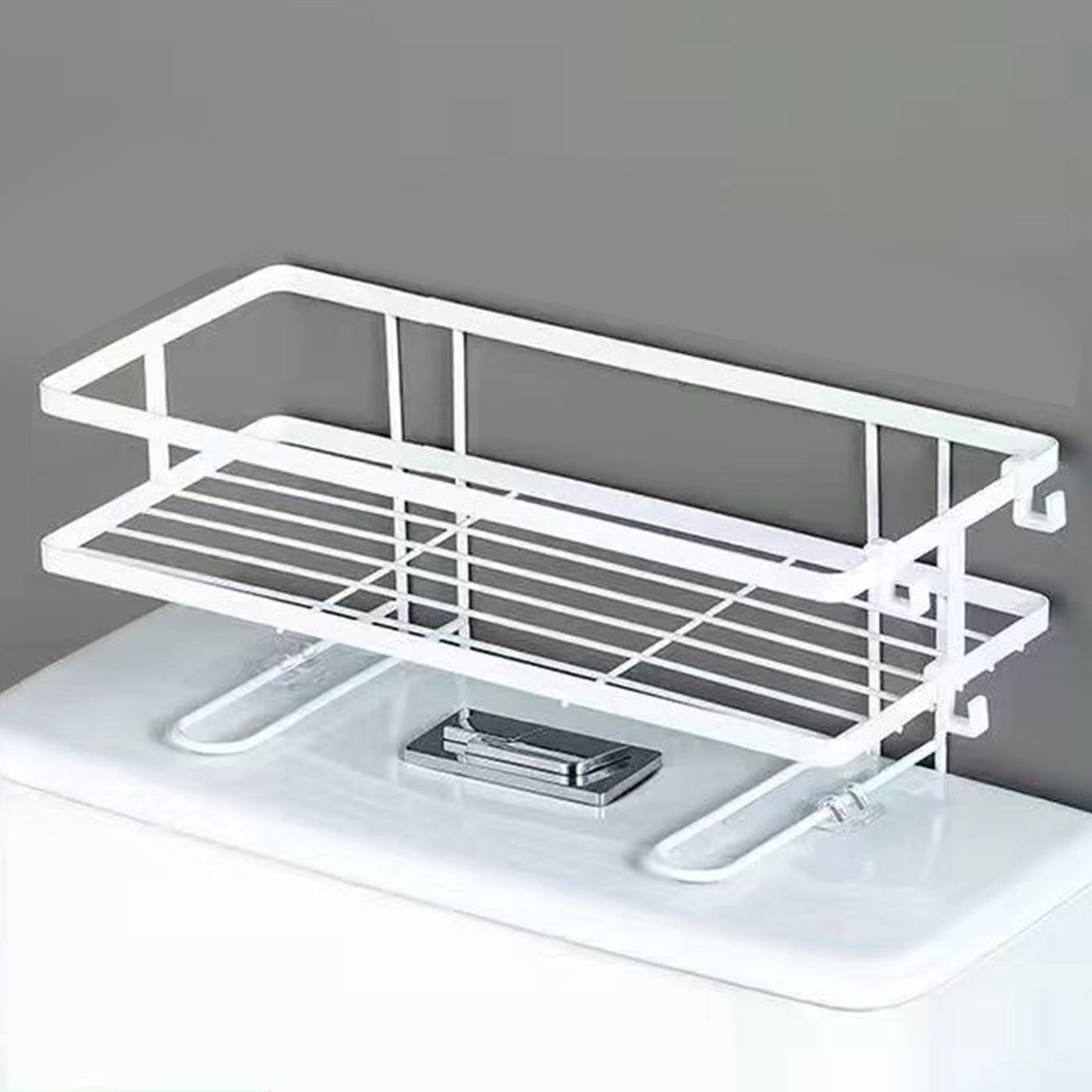 Toilet Shelf Thickening Waterproof Large Capacity Nail Free Installation Iron Over Toilet Bathroom Organizer V1294-YM0512-3112220079011