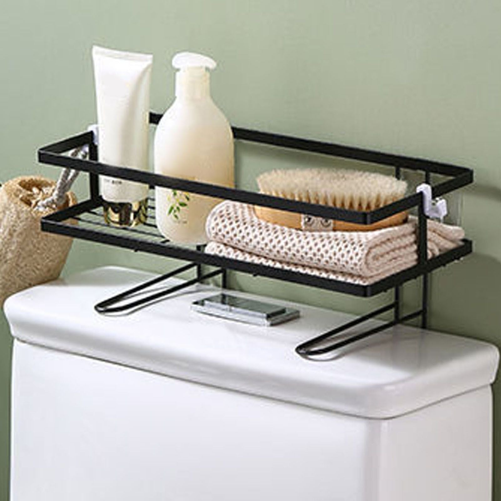 Toilet Shelf Thickening Waterproof Large Capacity Nail Free Installation Iron Over Toilet Bathroom Organizer V1294-YM0512-3112220079012