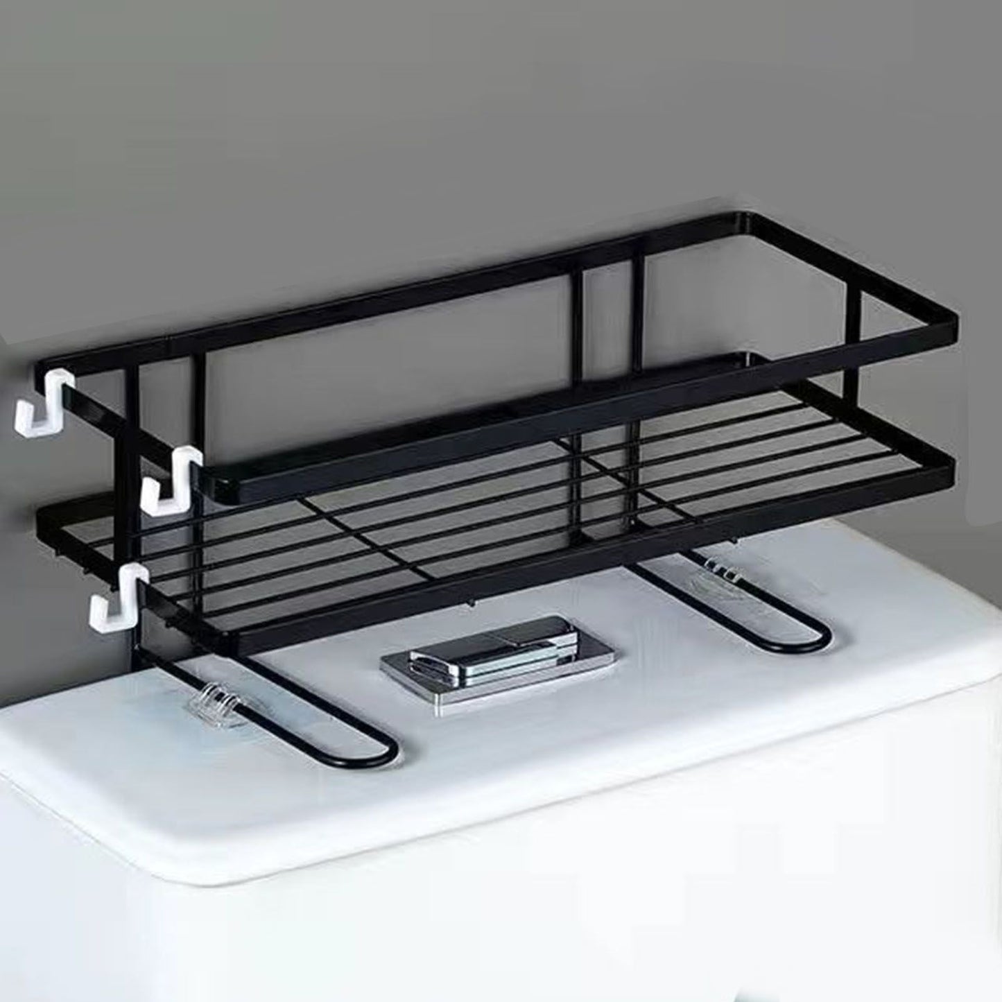 Toilet Shelf Thickening Waterproof Large Capacity Nail Free Installation Iron Over Toilet Bathroom Organizer V1294-YM0512-3112220079012
