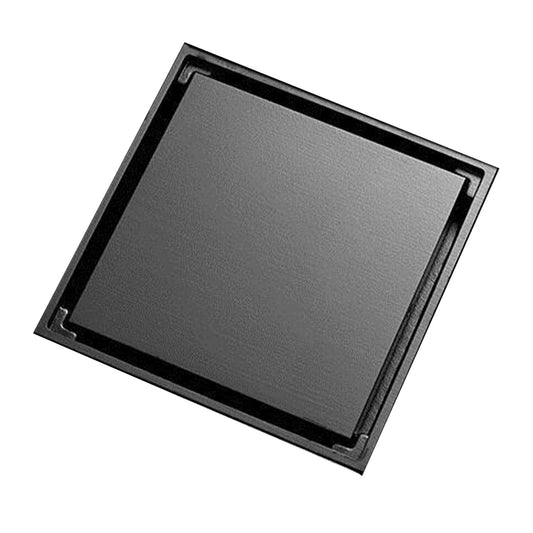 Square Shower Floor Drain with Filter Screen Stainless Steel Deodorant Floor Drain for Bathroom Black Floor V1294-YM0512-3112220079212