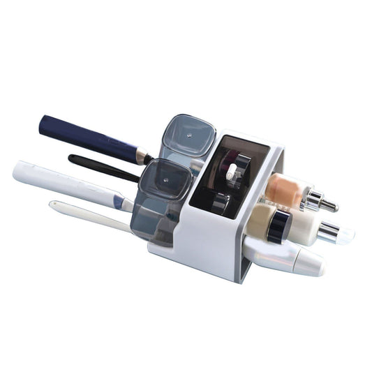 Toothbrush Shelf Punch Free Wall Mounted Mouthwash Cup Holder Toilet Storage Rack White 2 Cups V1294-YM0512-3112220080311