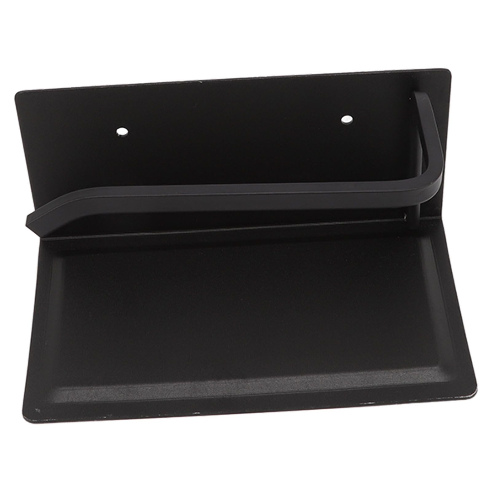Wall Mounted Tissue Holder Toilet Tissue Bracket Bathroom Paper Roll Hanger with Phone Shelf Black V1294-YM0512-3112220081111
