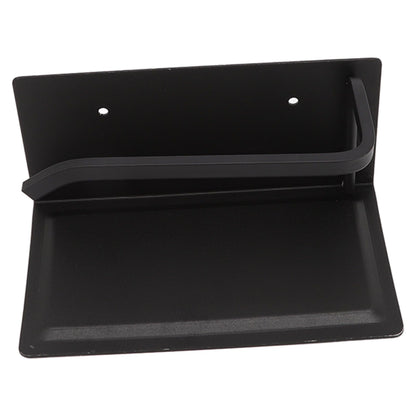 Wall Mounted Tissue Holder Toilet Tissue Bracket Bathroom Paper Roll Hanger with Phone Shelf Black V1294-YM0512-3112220081111