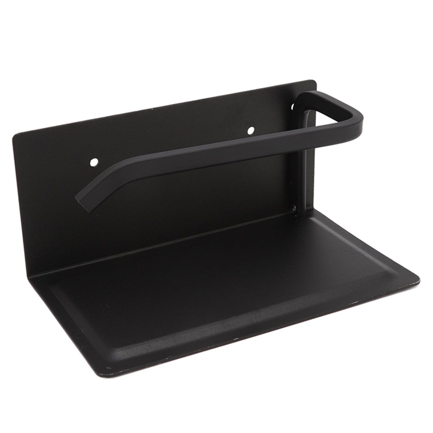Wall Mounted Tissue Holder Toilet Tissue Bracket Bathroom Paper Roll Hanger with Phone Shelf Black V1294-YM0512-3112220081111