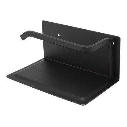 Wall Mounted Tissue Holder Toilet Tissue Bracket Bathroom Paper Roll Hanger with Phone Shelf Black V1294-YM0512-3112220081111