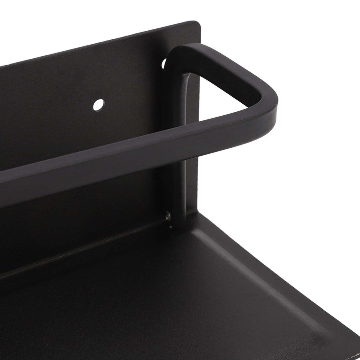 Wall Mounted Tissue Holder Toilet Tissue Bracket Bathroom Paper Roll Hanger with Phone Shelf Black V1294-YM0512-3112220081111