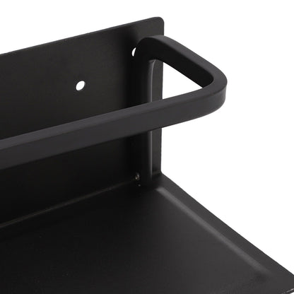 Wall Mounted Tissue Holder Toilet Tissue Bracket Bathroom Paper Roll Hanger with Phone Shelf Black V1294-YM0512-3112220081111