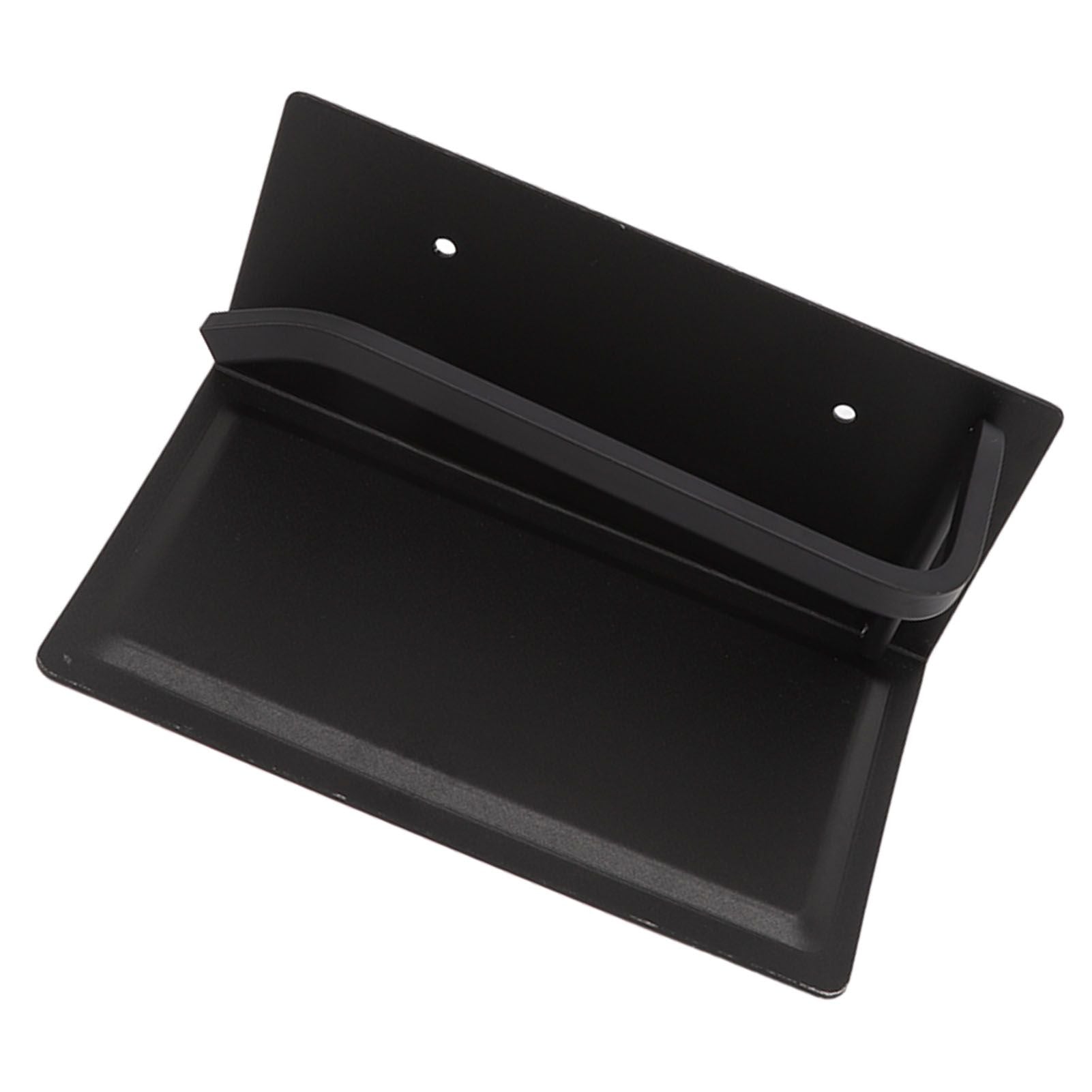 Wall Mounted Tissue Holder Toilet Tissue Bracket Bathroom Paper Roll Hanger with Phone Shelf Black V1294-YM0512-3112220081111
