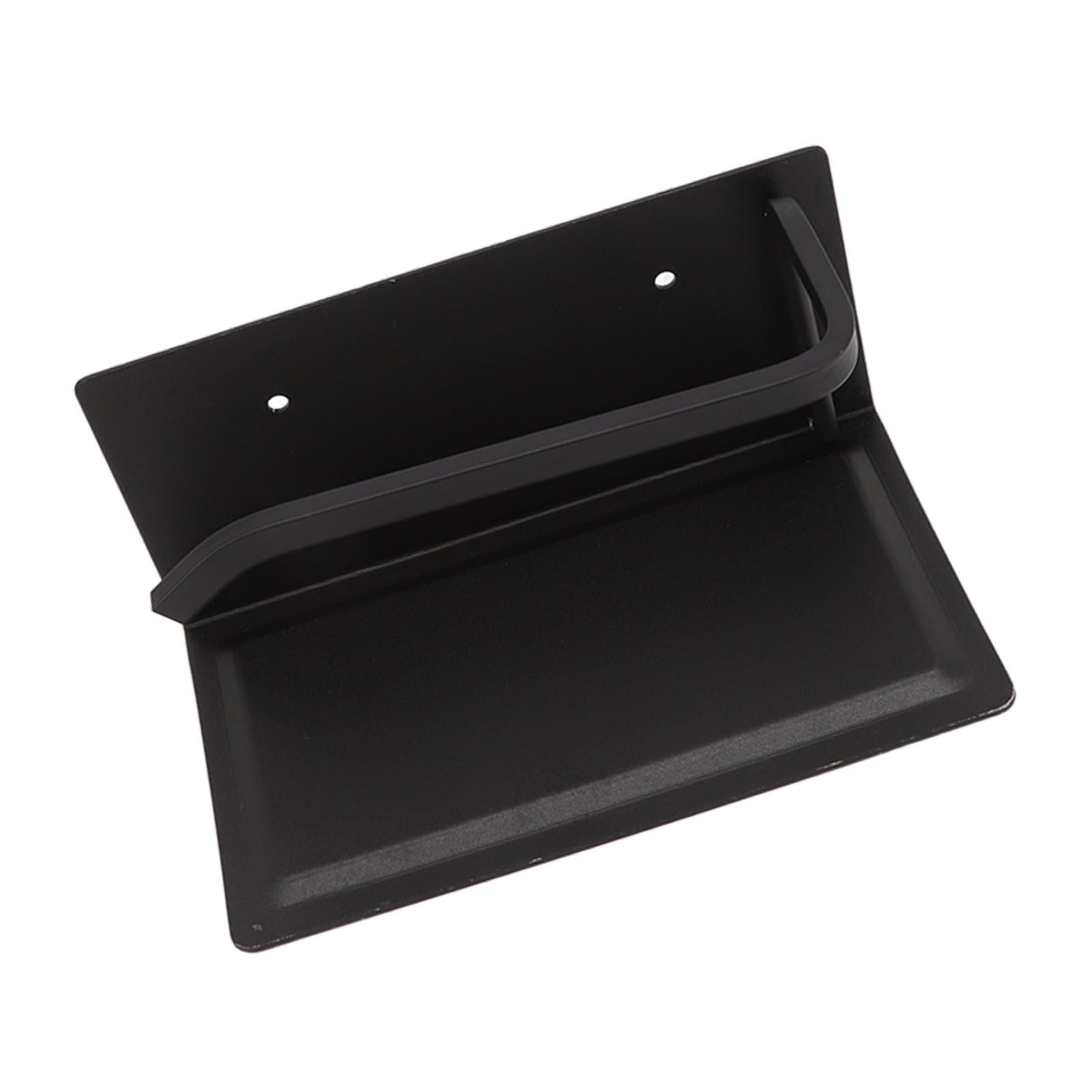 Wall Mounted Tissue Holder Toilet Tissue Bracket Bathroom Paper Roll Hanger with Phone Shelf Black V1294-YM0512-3112220081111