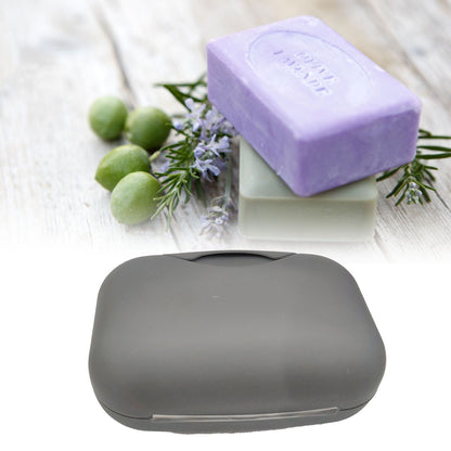 Soap Container Waterproof Washable Grey Portable Soap Case with Lock for Home Ourdoor Travelling V1294-YM0512-3112220081311