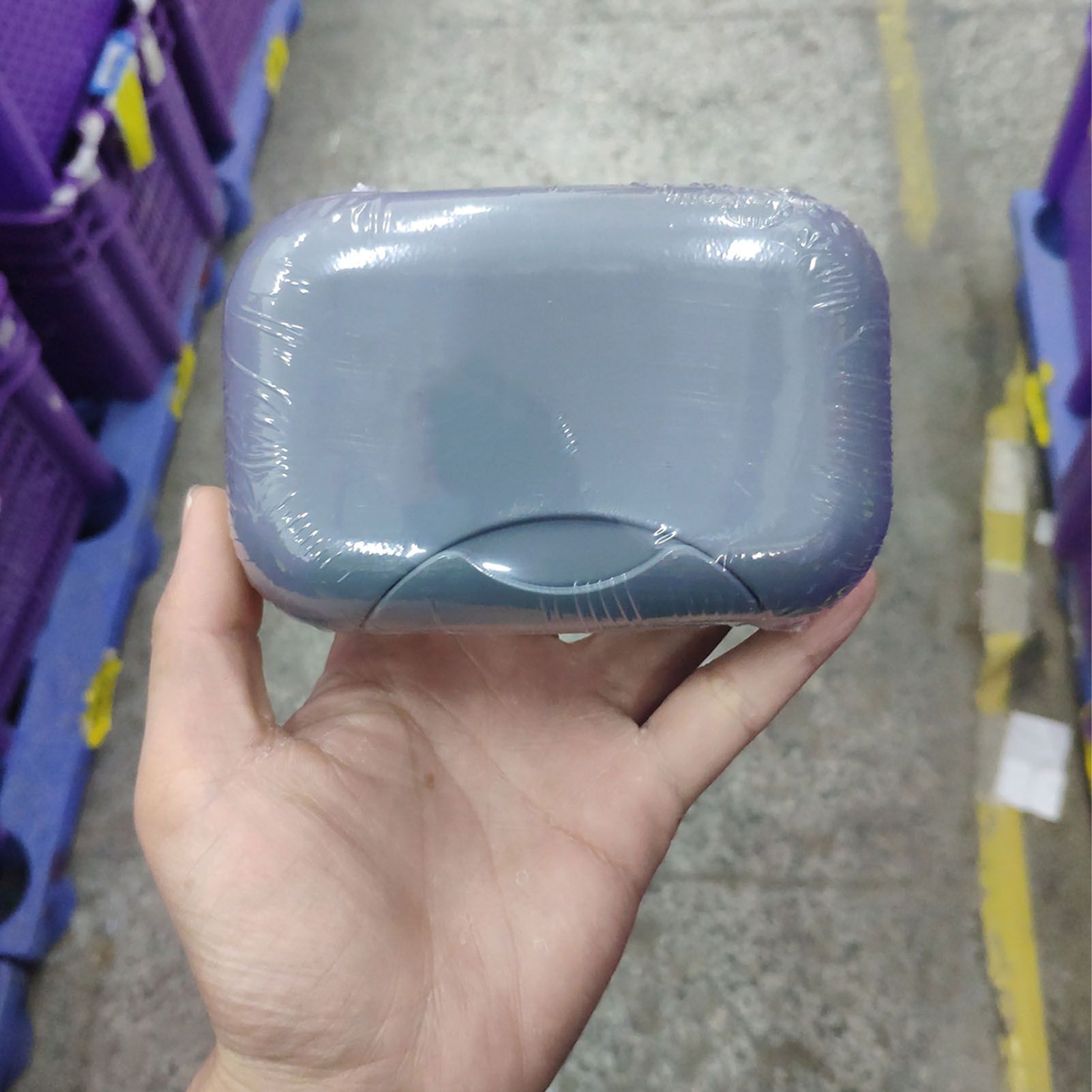 Soap Container Waterproof Washable Grey Portable Soap Case with Lock for Home Ourdoor Travelling V1294-YM0512-3112220081311