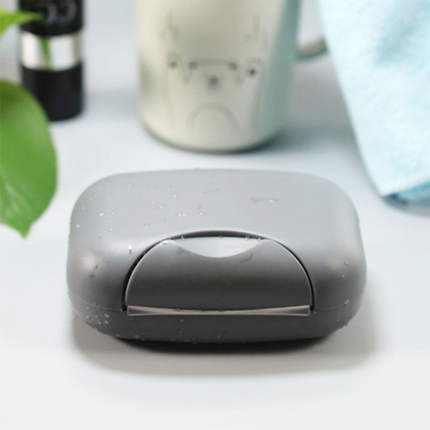 Soap Container Waterproof Washable Grey Portable Soap Case with Lock for Home Ourdoor Travelling V1294-YM0512-3112220081311