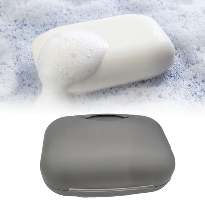 Soap Container Waterproof Washable Grey Portable Soap Case with Lock for Home Ourdoor Travelling V1294-YM0512-3112220081311