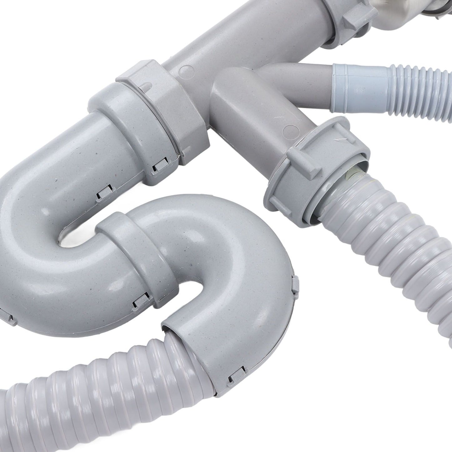 Kitchen Sink Drainer Pipe Stainless Steel S Bent with Double Drains Sewer Pipe Set for Bathroom Home V1294-YM0512-3112220081811