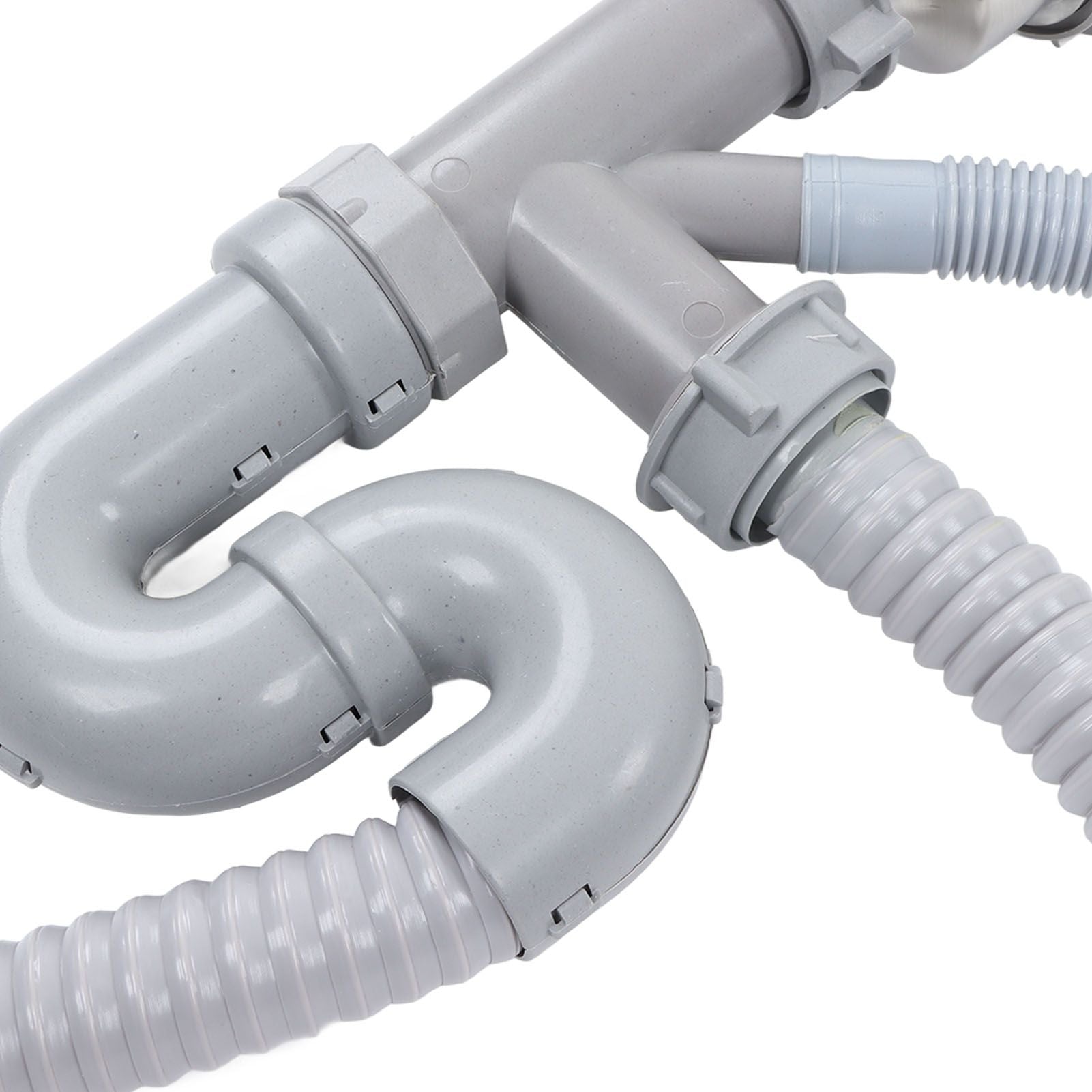 Kitchen Sink Drainer Pipe Stainless Steel S Bent with Double Drains Sewer Pipe Set for Bathroom Home V1294-YM0512-3112220081811