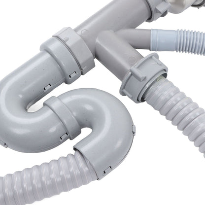 Kitchen Sink Drainer Pipe Stainless Steel S Bent with Double Drains Sewer Pipe Set for Bathroom Home V1294-YM0512-3112220081811