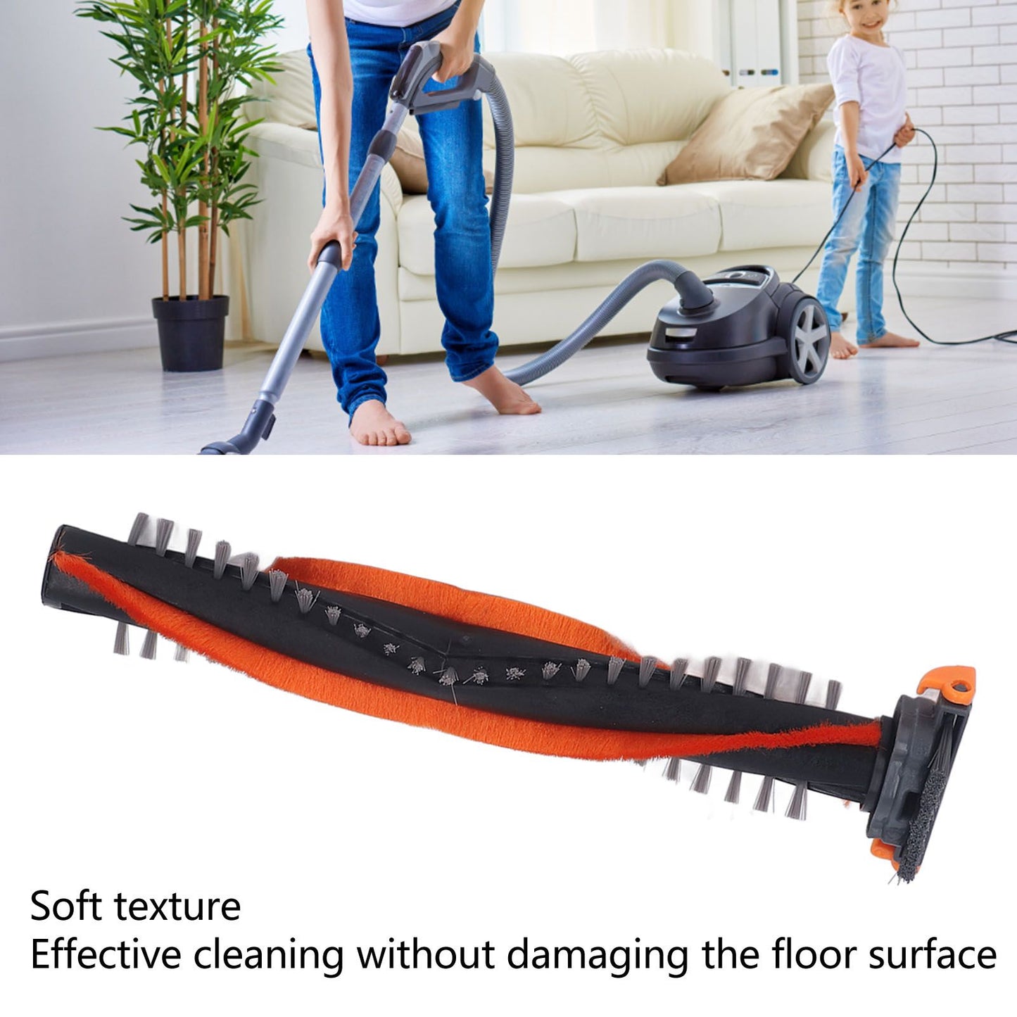Vacuum Cleaner Roller Brush Soft Texture Replaceable Vacuum Cleaner Main Brush for Philips FC6822 6823 6827 V1294-YM0512-3113220252811