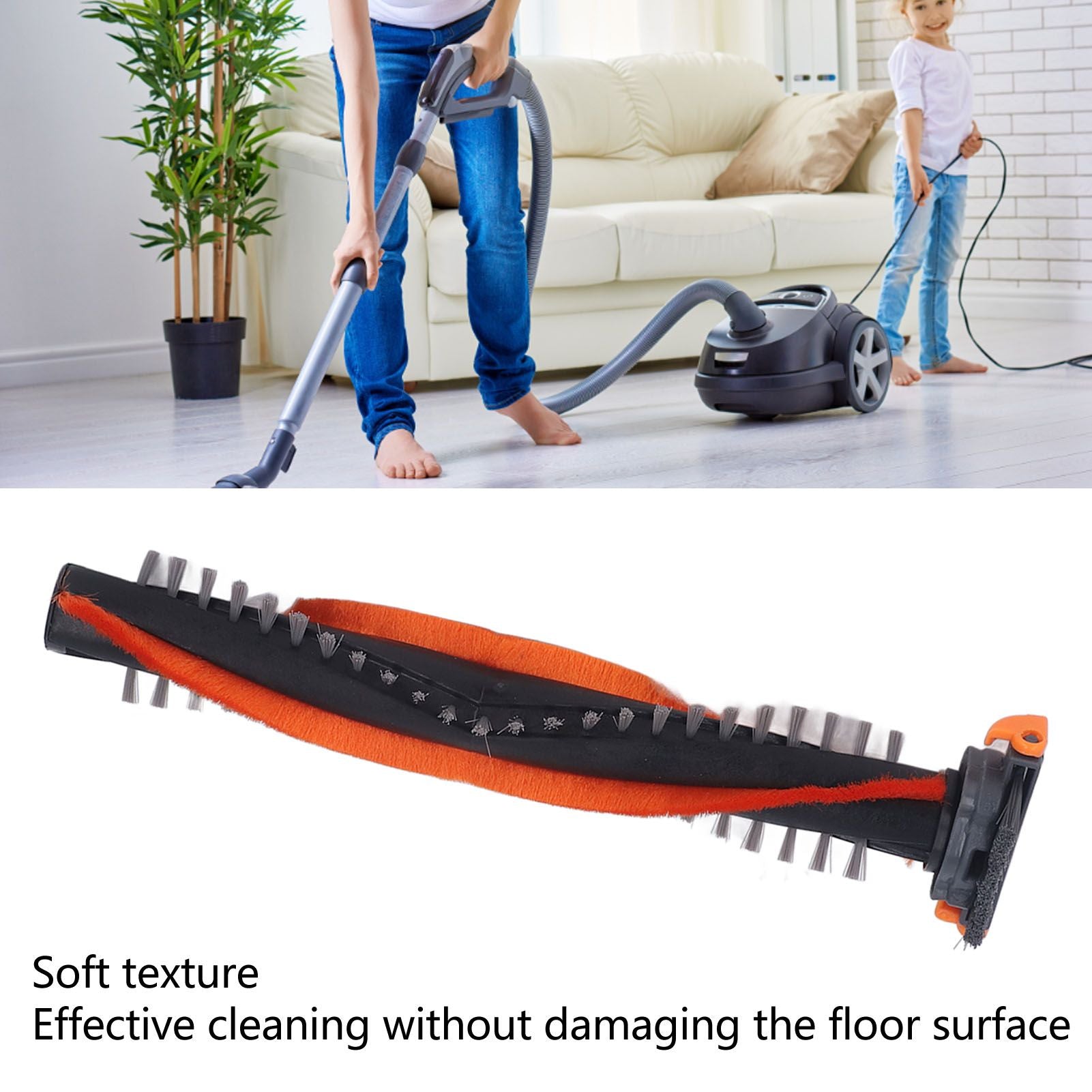 Vacuum Cleaner Roller Brush Soft Texture Replaceable Vacuum Cleaner Main Brush for Philips FC6822 6823 6827 V1294-YM0512-3113220252811
