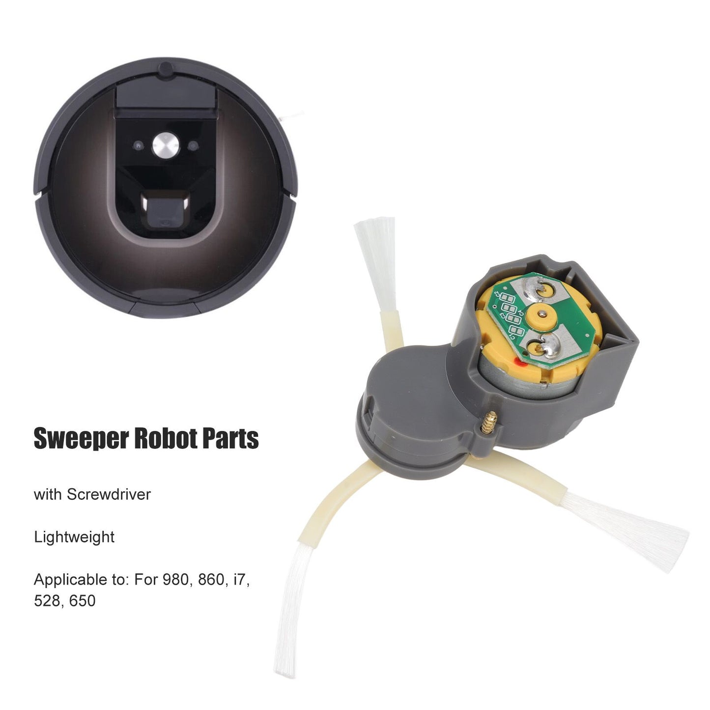Sweeper Side Brush Motor ABS with Screwdriver Sweeper Replacement Parts for I7 Home Cleaning V1294-YM0512-3113220269411