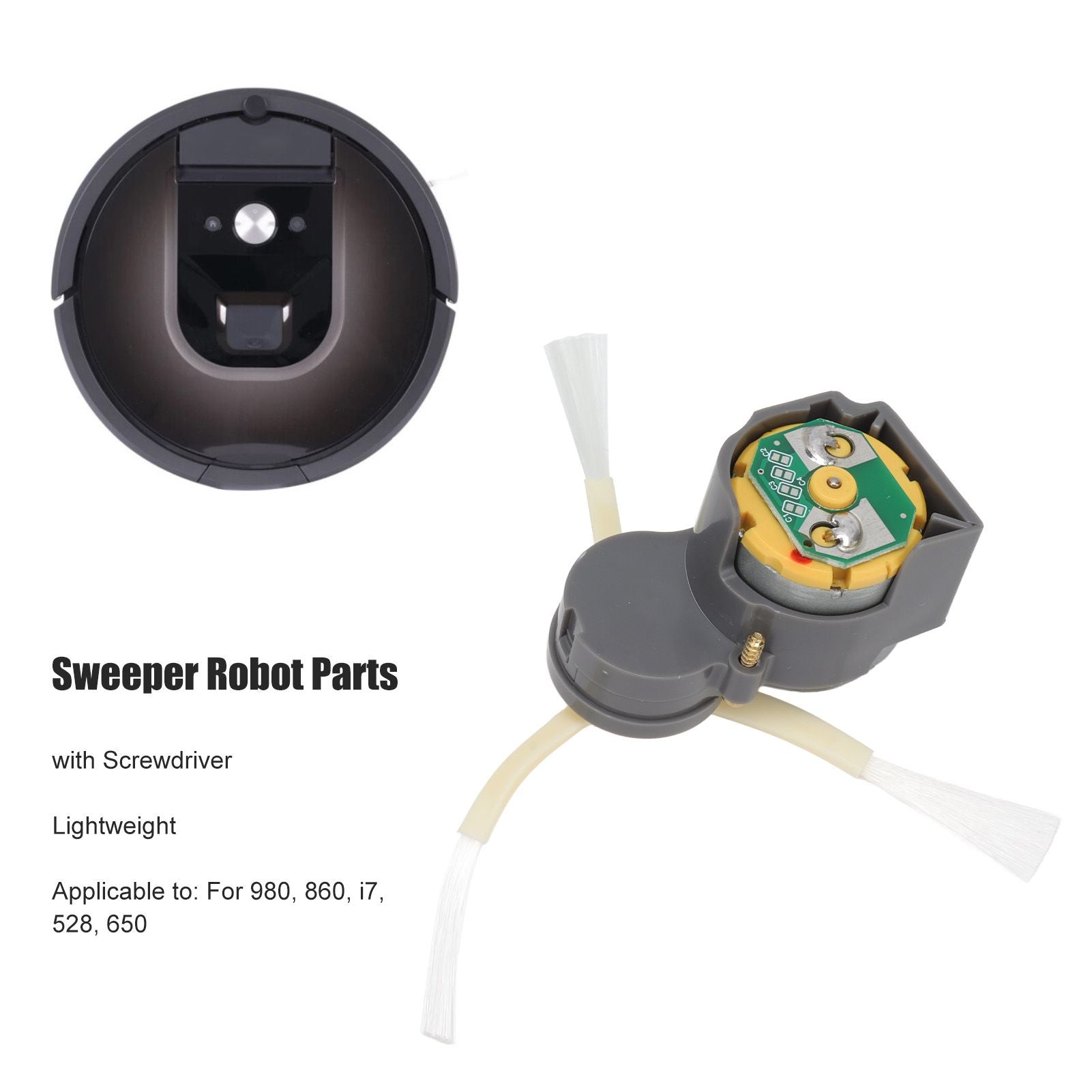 Sweeper Side Brush Motor ABS with Screwdriver Sweeper Replacement Parts for I7 Home Cleaning V1294-YM0512-3113220269411