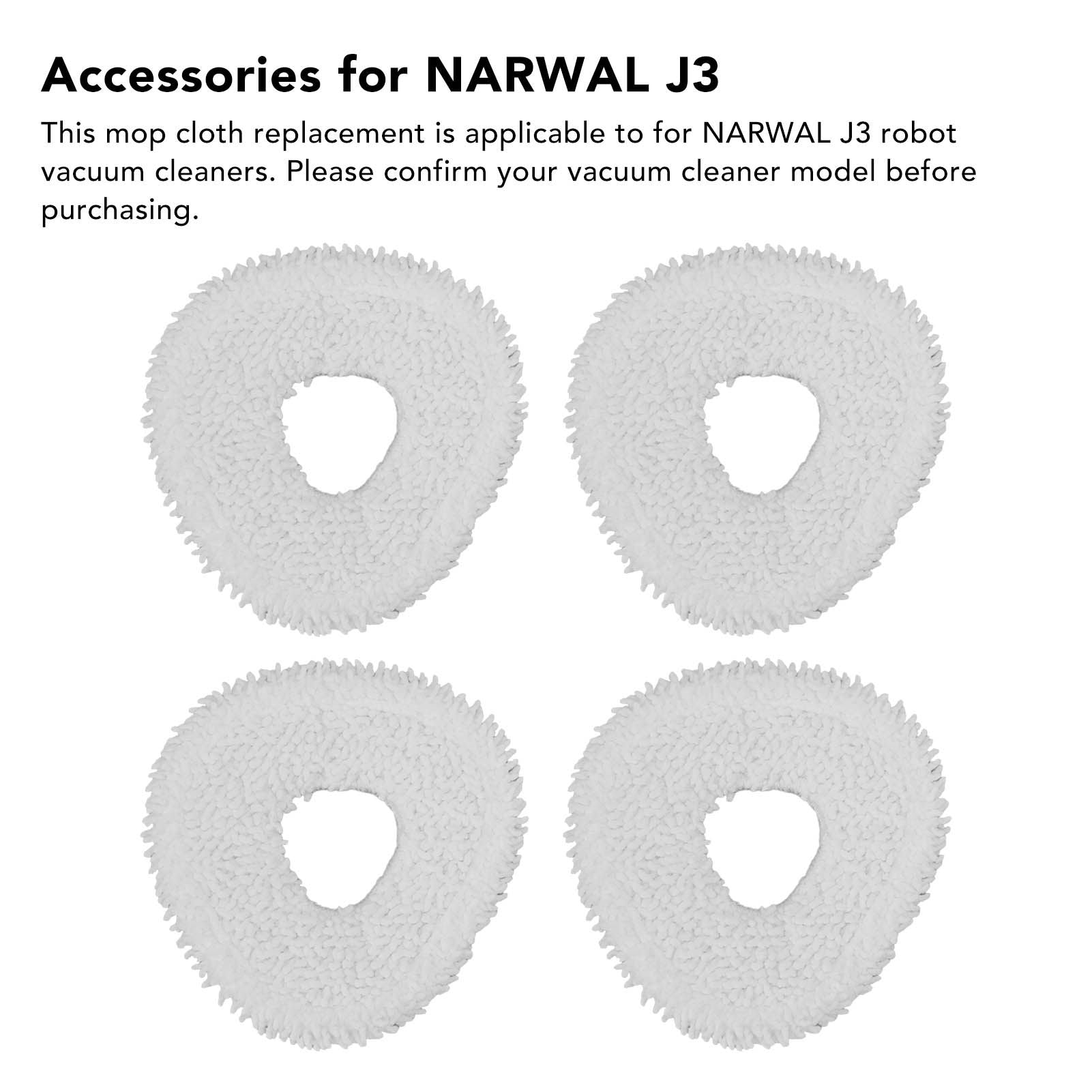 4 Pcs Mop Cloth for J3 Robot Vacuum Cleaner Accessories Resuable Household Cleaning Mopping Cloth V1294-YM0512-3113220271011