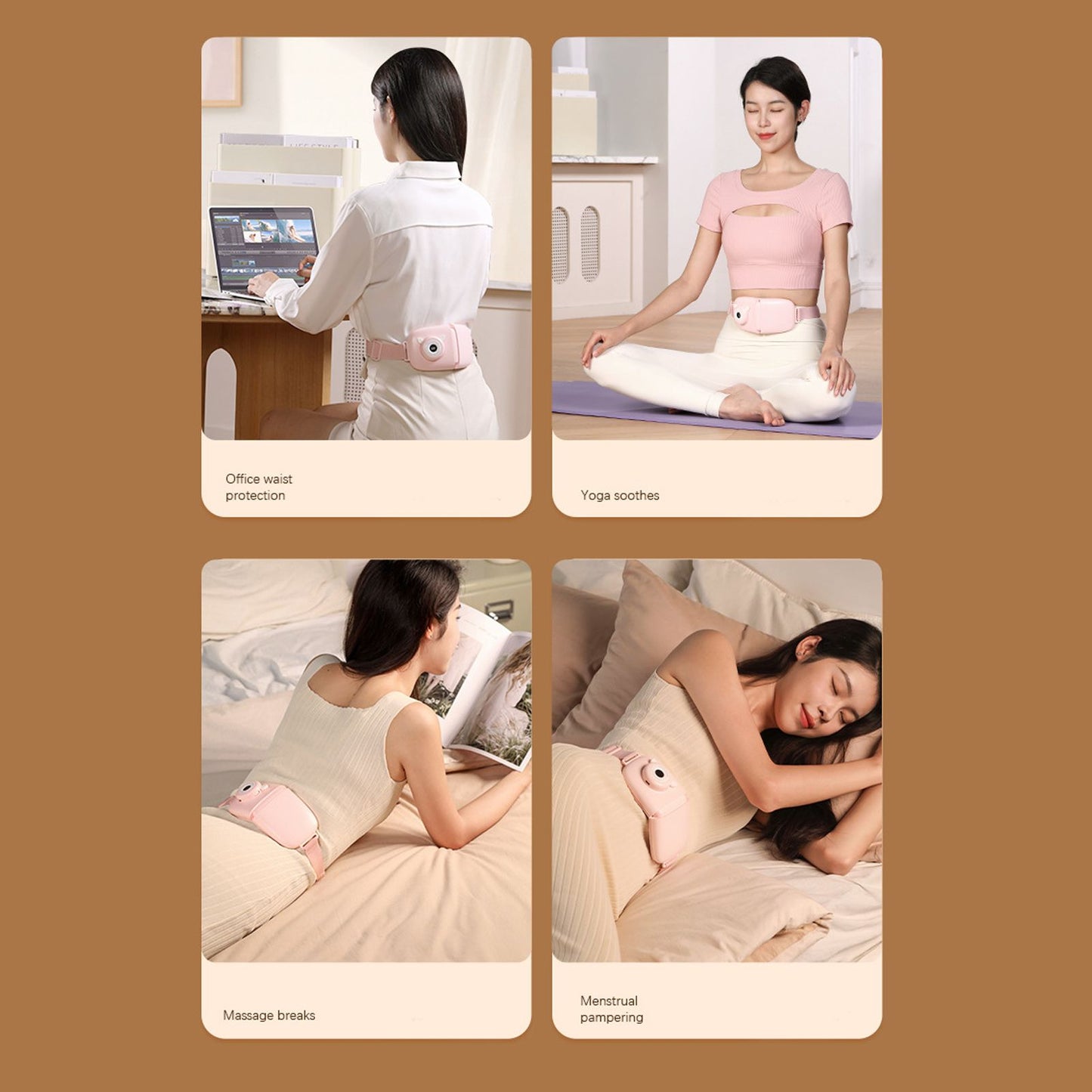 Foldable Menstrual Pain Belt Digital Display USB Charging Fast Heating Waist Warming Belt for Women Orange V1294-YM0512-3113220271113