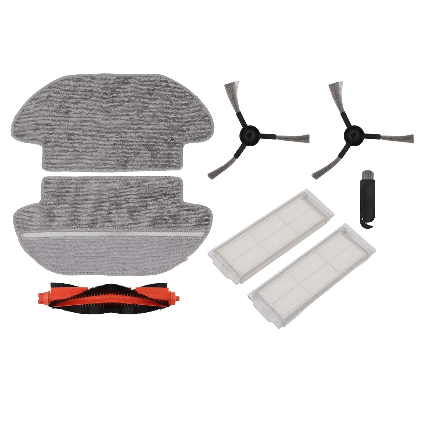 Vacuum Cleaner Main Roller Brush Kit with Side Brush Mop Cloth Filter for Conga 3290 3490 3690 for Proscenic V1294-YM0512-3113220272011