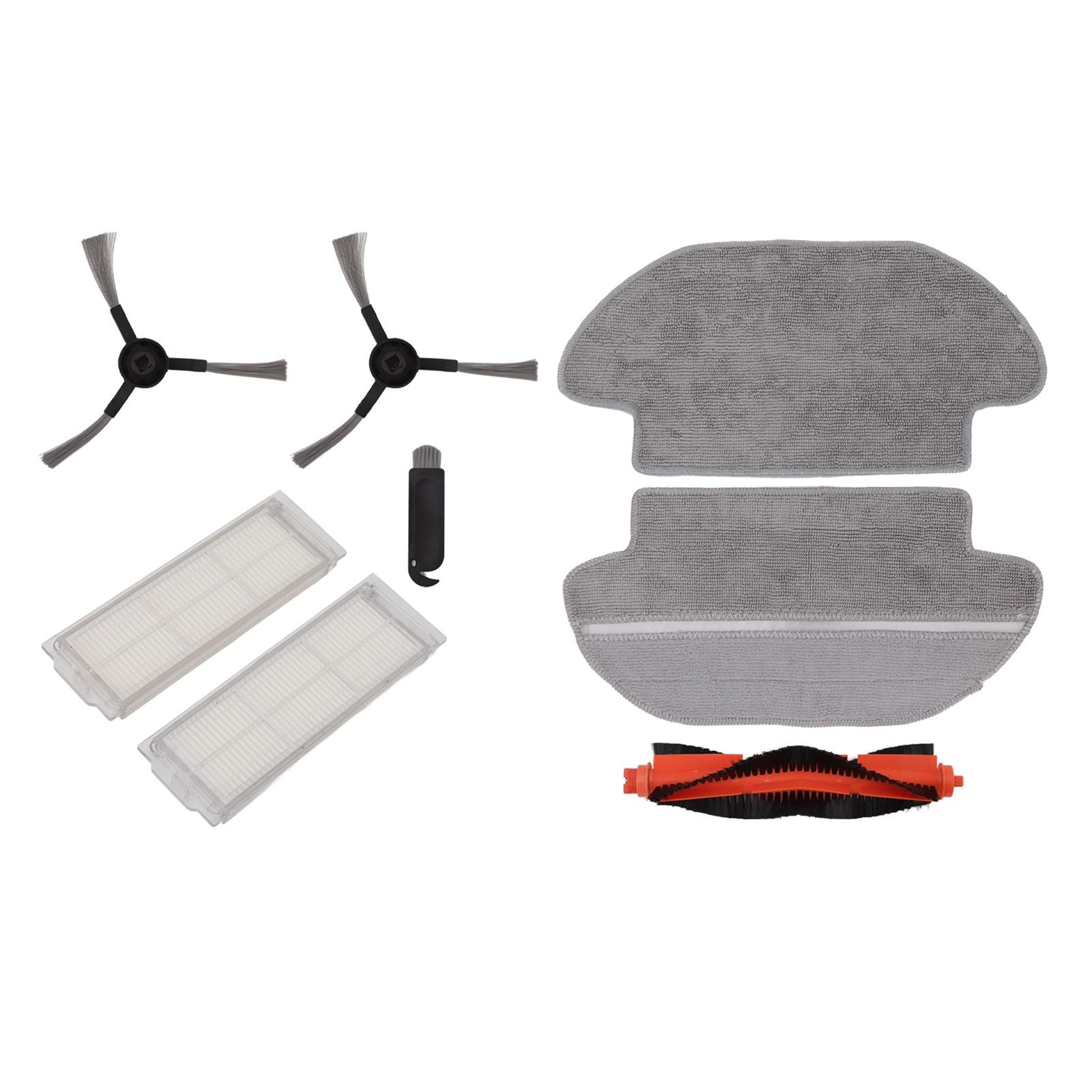 Vacuum Cleaner Main Roller Brush Kit with Side Brush Mop Cloth Filter for Conga 3290 3490 3690 for Proscenic V1294-YM0512-3113220272011