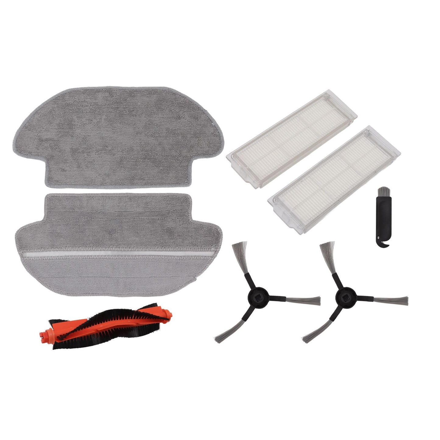 Vacuum Cleaner Main Roller Brush Kit with Side Brush Mop Cloth Filter for Conga 3290 3490 3690 for Proscenic V1294-YM0512-3113220272011