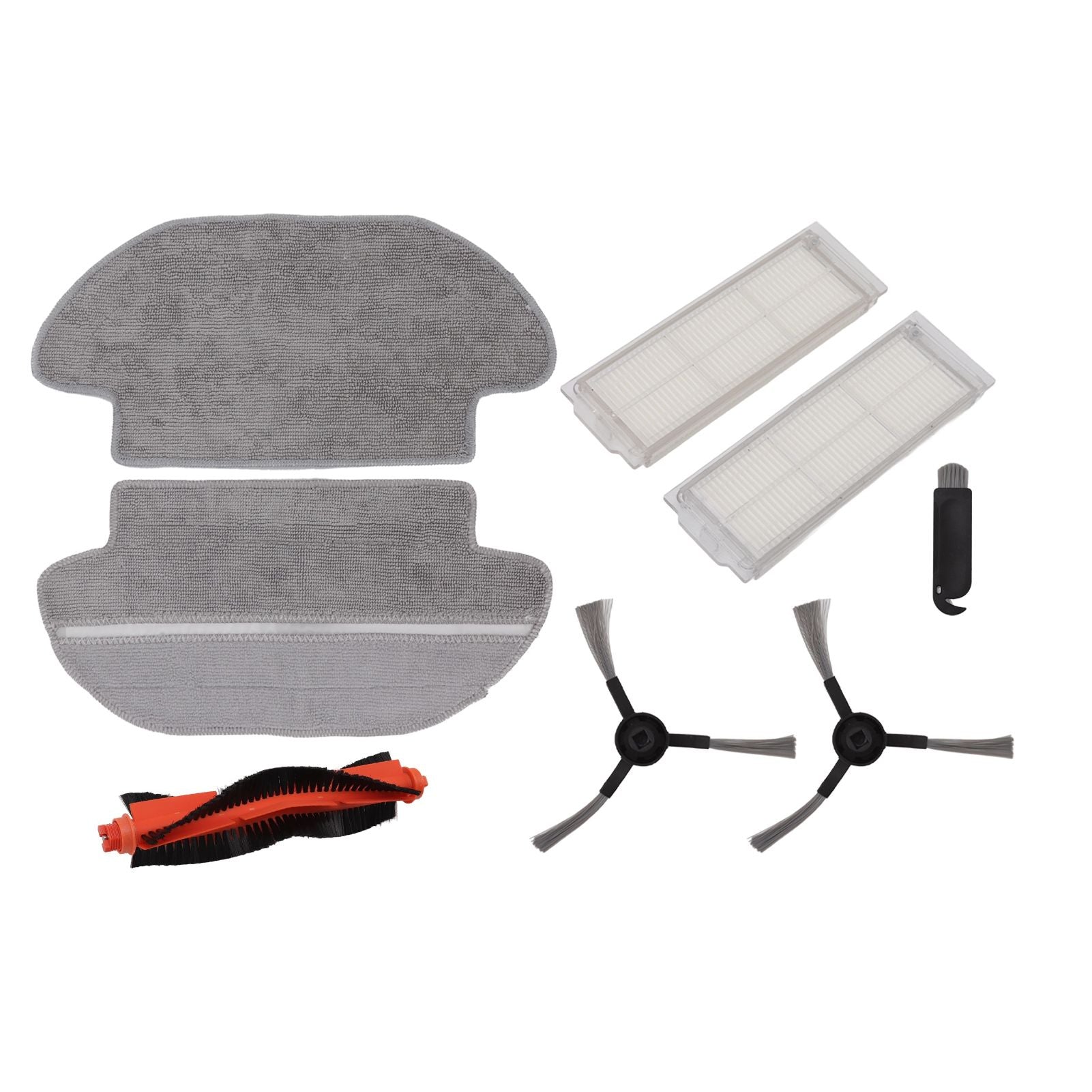 Vacuum Cleaner Main Roller Brush Kit with Side Brush Mop Cloth Filter for Conga 3290 3490 3690 for Proscenic V1294-YM0512-3113220272011