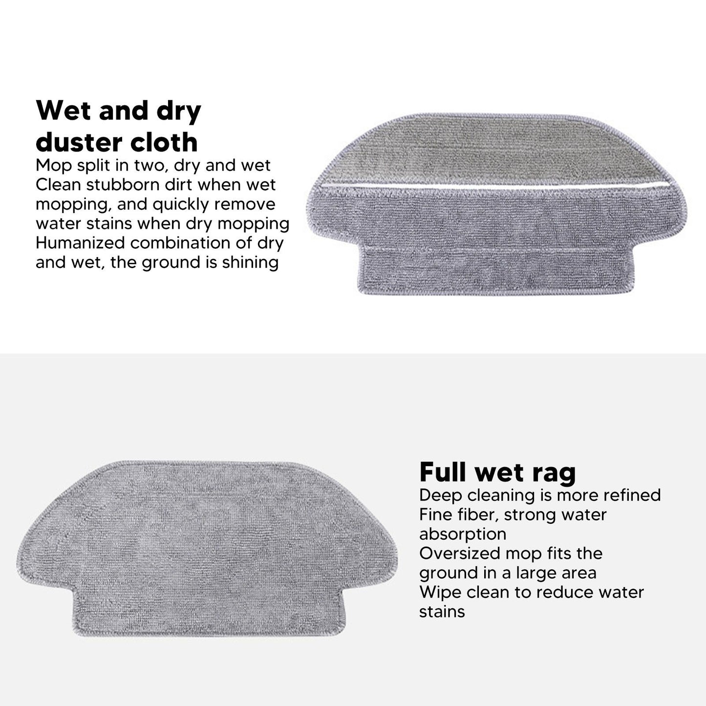 Mop Cloth Kit for Proscenic M6 Pro Sweeping Robot Wet Dry Mopping Cloth and Wet Mopping Pads Set for Xiaomi 2S V1294-YM0512-3113220272111