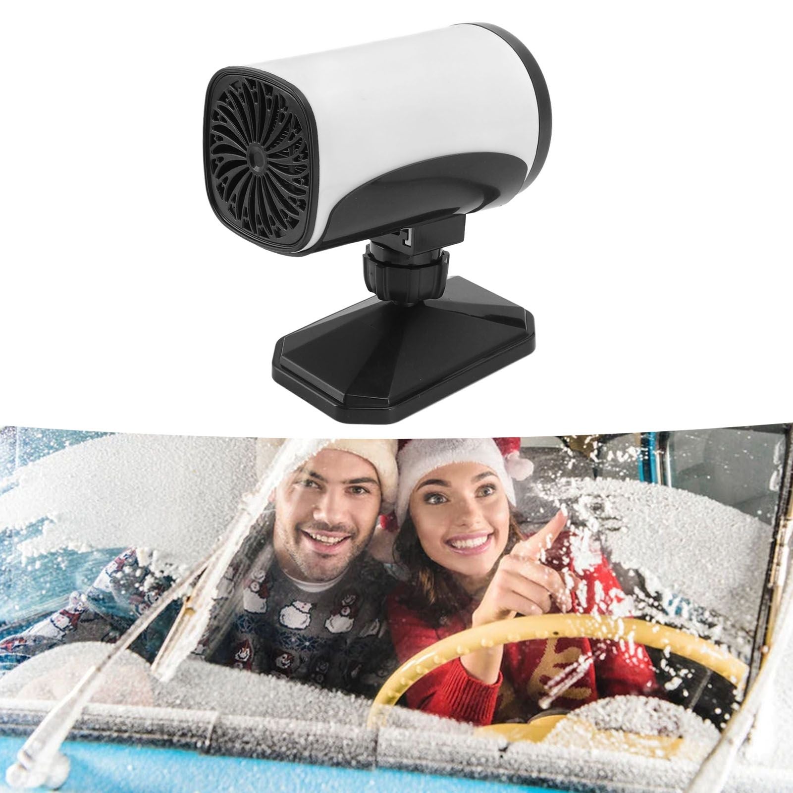 150W Car Heater 2 Modes Warming Cooling 360 Degree Rotation Portable Car Defroster Defogger 12V White V1294-YM0512-3113220272211