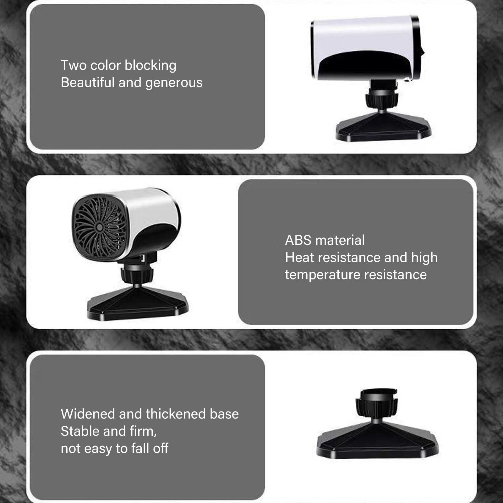 150W Car Heater 2 Modes Warming Cooling 360 Degree Rotation Portable Car Defroster Defogger 12V White V1294-YM0512-3113220272211