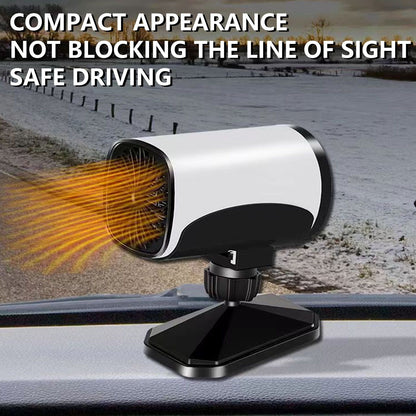 150W Car Heater 2 Modes Warming Cooling 360 Degree Rotation Portable Car Defroster Defogger 12V White V1294-YM0512-3113220272211