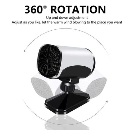 150W Car Heater 2 Modes Warming Cooling 360 Degree Rotation Portable Car Defroster Defogger 12V White V1294-YM0512-3113220272211