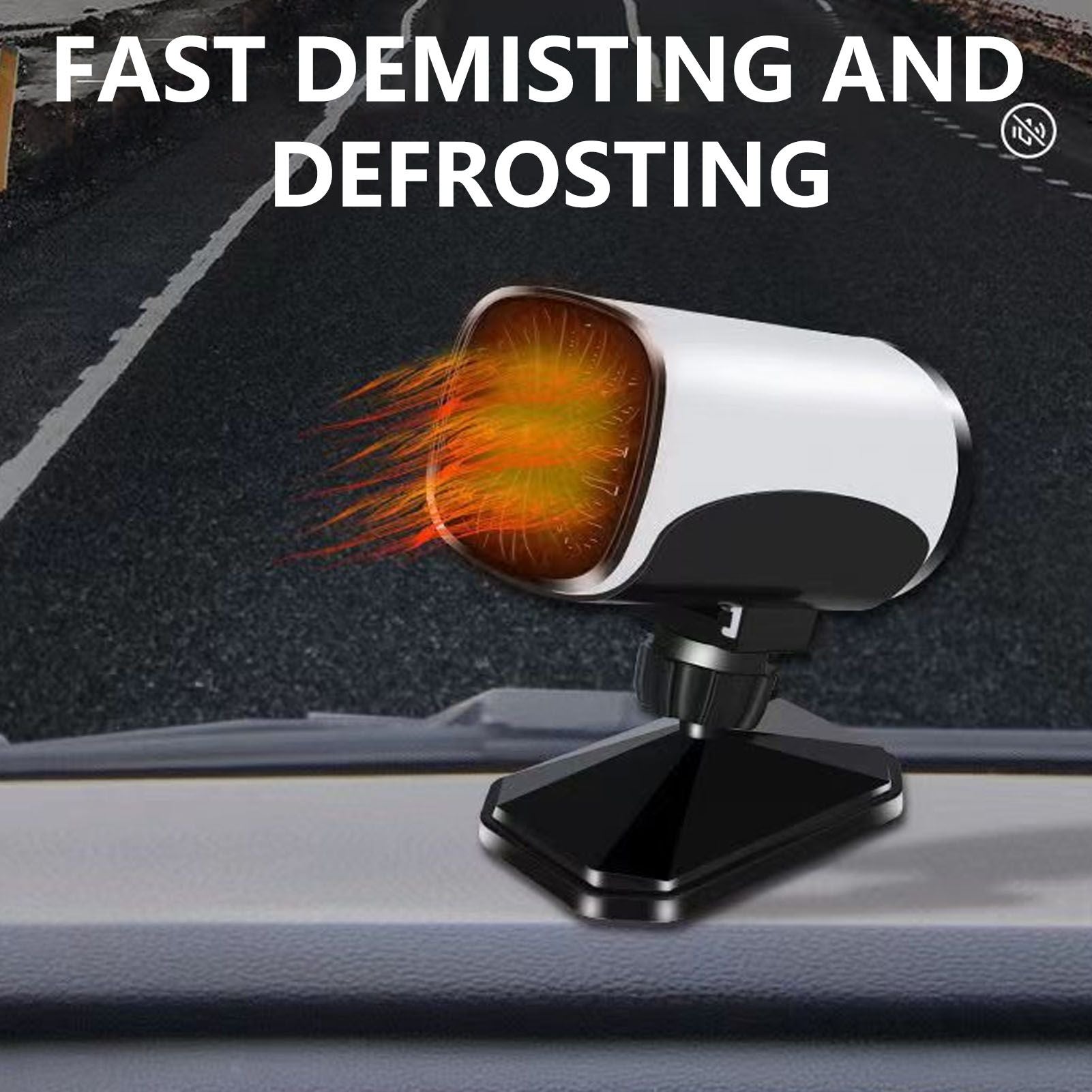 150W Car Heater 2 Modes Warming Cooling 360 Degree Rotation Portable Car Defroster Defogger 12V White V1294-YM0512-3113220272211