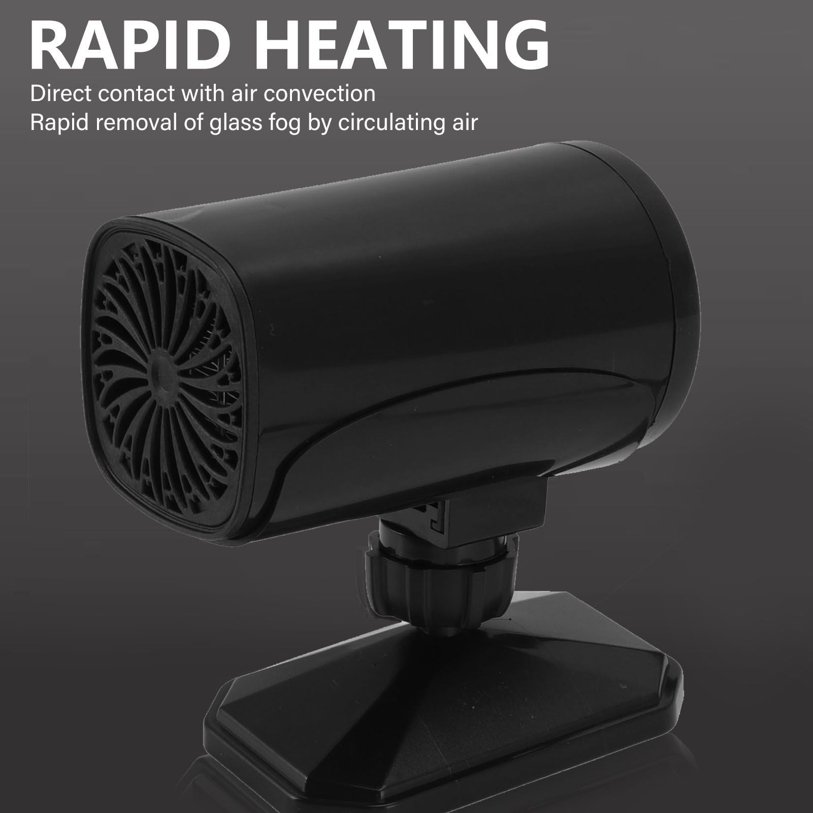 150W Car Heater 2 Modes Warming Cooling 360 Degree Rotation Portable Car Defroster Defogger 12V Black V1294-YM0512-3113220272212