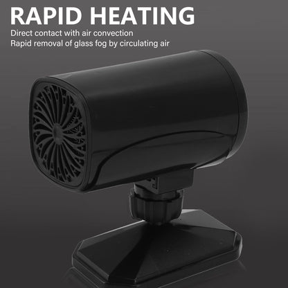 150W Car Heater 2 Modes Warming Cooling 360 Degree Rotation Portable Car Defroster Defogger 12V Black V1294-YM0512-3113220272212