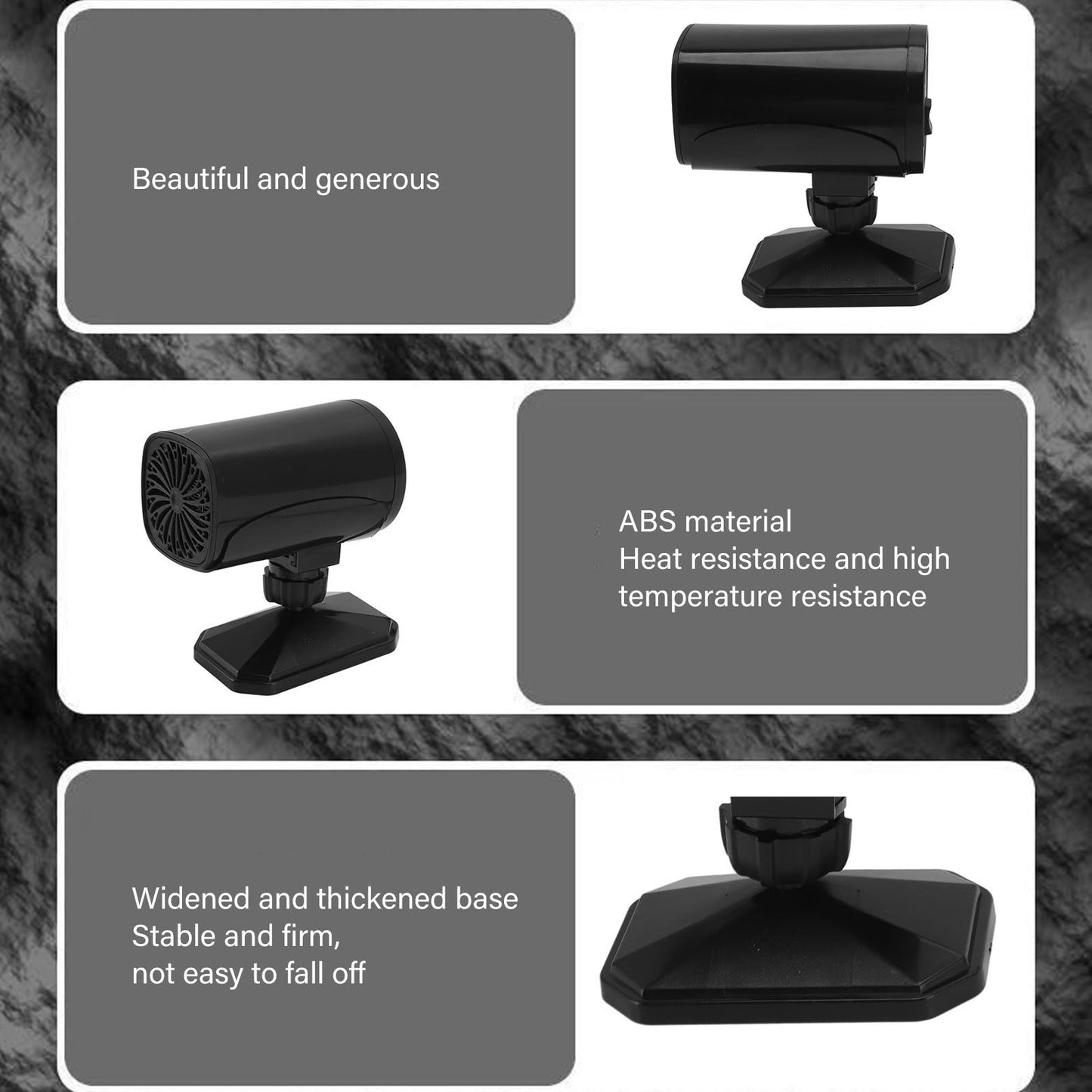 150W Car Heater 2 Modes Warming Cooling 360 Degree Rotation Portable Car Defroster Defogger 12V Black V1294-YM0512-3113220272212