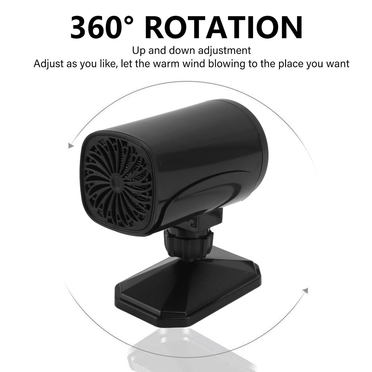 150W Car Heater 2 Modes Warming Cooling 360 Degree Rotation Portable Car Defroster Defogger 12V Black V1294-YM0512-3113220272212