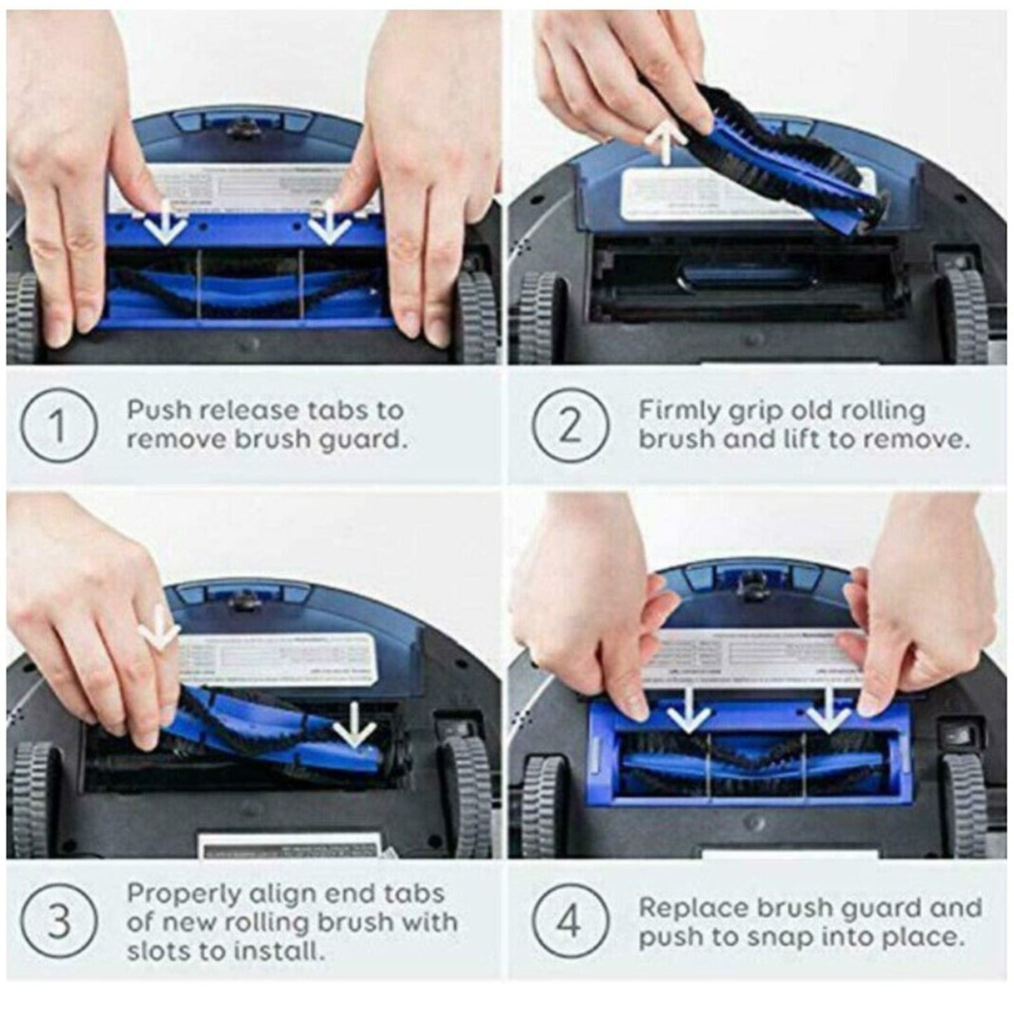 Sweeper Main Brush for Bagotte BG600 Robot Vacuum Replacement Main Roller Brush and Brush Guard Set V1294-YM0512-3113220272811
