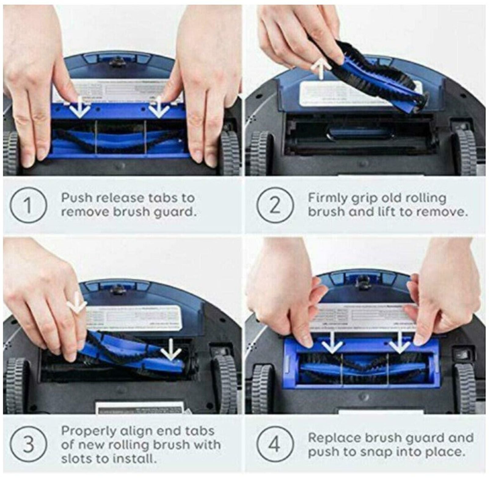 Sweeper Main Brush for Bagotte BG600 Robot Vacuum Replacement Main Roller Brush and Brush Guard Set V1294-YM0512-3113220272811